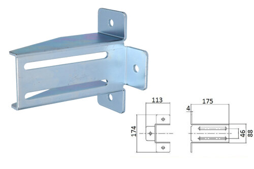 W468 - Držák pro kapsu a horní koncový doraz posuvné brány